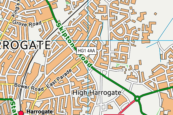 HG1 4AA map - OS VectorMap District (Ordnance Survey)