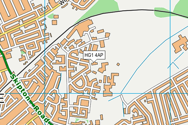 Harrogate High School map (HG1 4AP) - OS VectorMap District (Ordnance Survey)