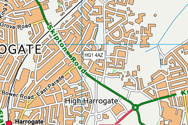 HG1 4AZ map - OS VectorMap District (Ordnance Survey)