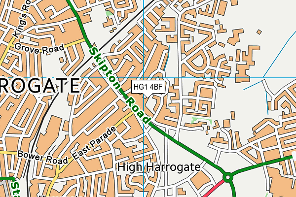 HG1 4BF map - OS VectorMap District (Ordnance Survey)