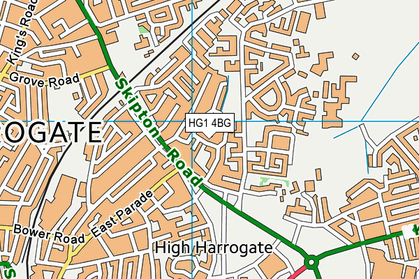 HG1 4BG map - OS VectorMap District (Ordnance Survey)