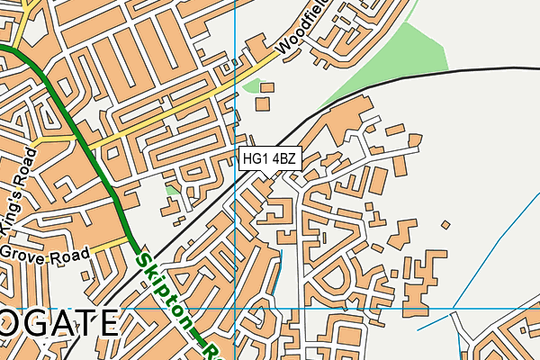 HG1 4BZ map - OS VectorMap District (Ordnance Survey)