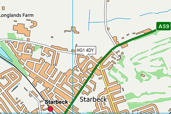 Starbeck Tennis Club map (HG1 4DY) - OS VectorMap District (Ordnance Survey)