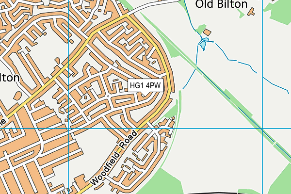 HG1 4PW map - OS VectorMap District (Ordnance Survey)