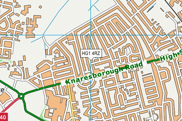 HG1 4RZ map - OS VectorMap District (Ordnance Survey)