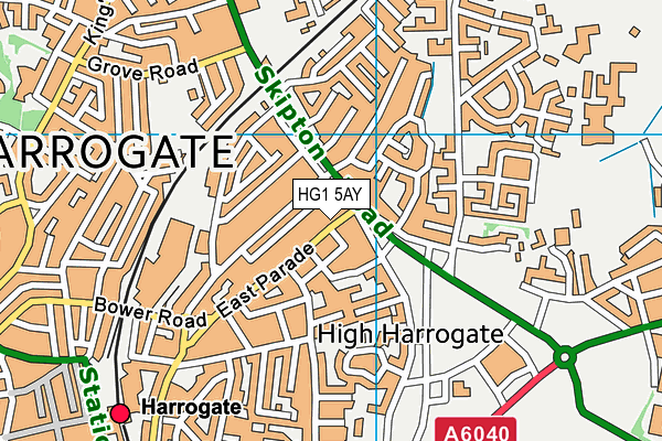 HG1 5AY map - OS VectorMap District (Ordnance Survey)