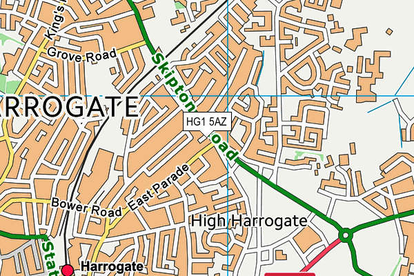 HG1 5AZ map - OS VectorMap District (Ordnance Survey)