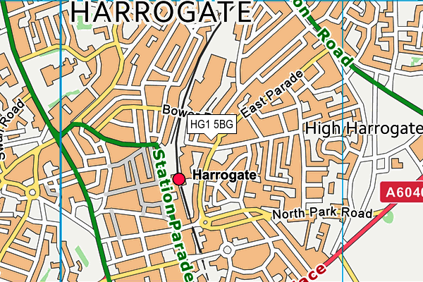 HG1 5BG map - OS VectorMap District (Ordnance Survey)