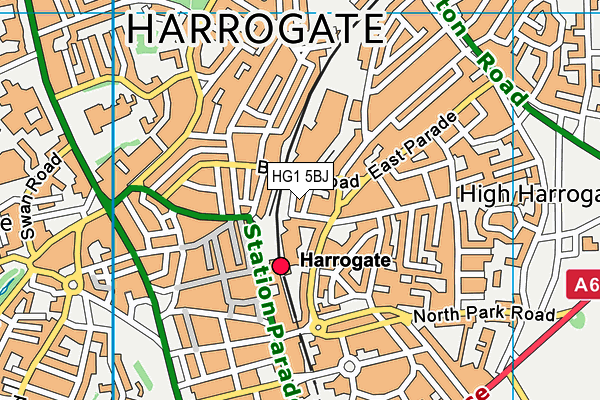 HG1 5BJ map - OS VectorMap District (Ordnance Survey)