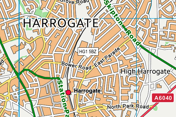 HG1 5BZ map - OS VectorMap District (Ordnance Survey)