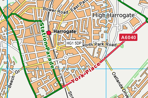 HG1 5DP map - OS VectorMap District (Ordnance Survey)