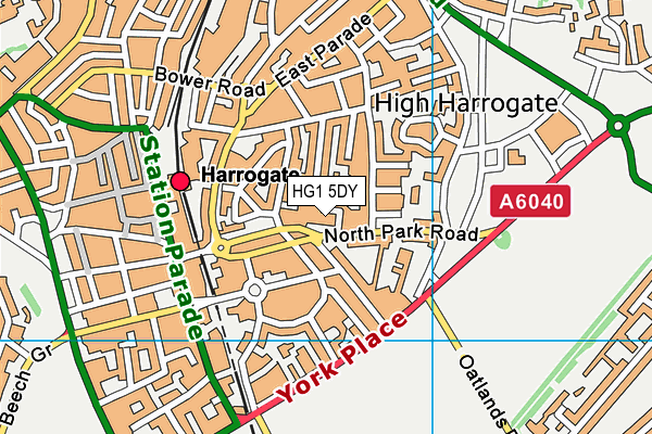 HG1 5DY map - OS VectorMap District (Ordnance Survey)