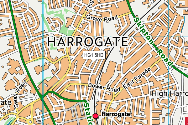 HG1 5HD map - OS VectorMap District (Ordnance Survey)