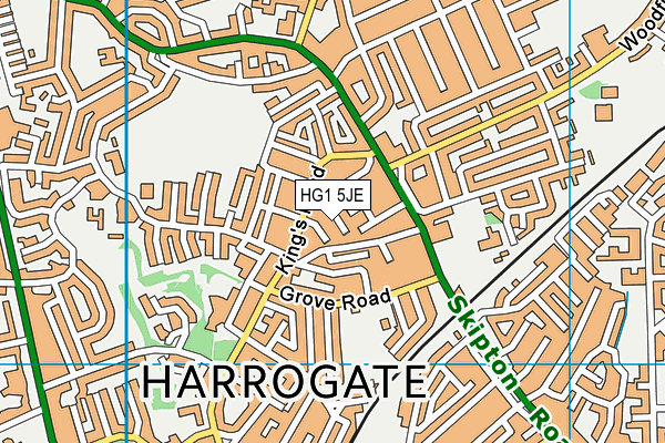 HG1 5JE map - OS VectorMap District (Ordnance Survey)