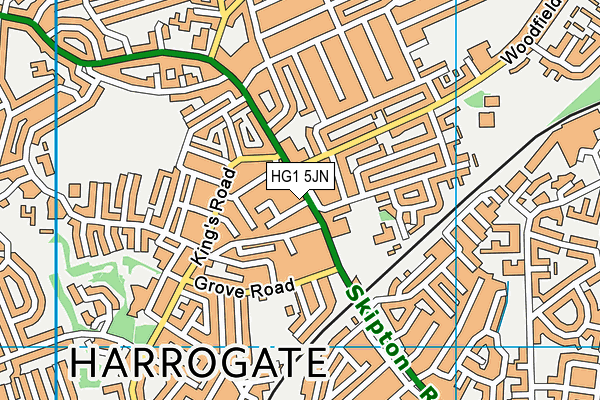 HG1 5JN map - OS VectorMap District (Ordnance Survey)