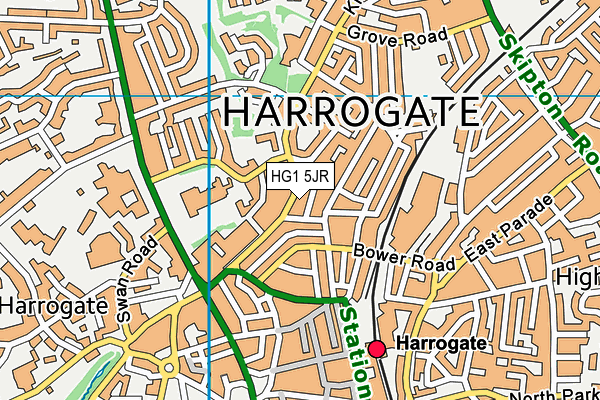 HG1 5JR map - OS VectorMap District (Ordnance Survey)