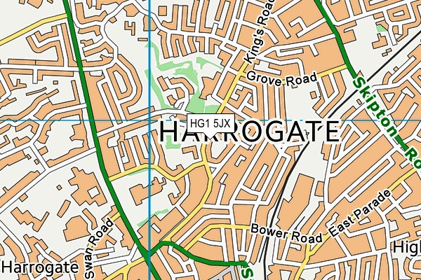 HG1 5JX map - OS VectorMap District (Ordnance Survey)