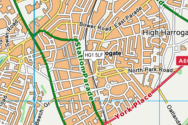 HG1 5LF map - OS VectorMap District (Ordnance Survey)
