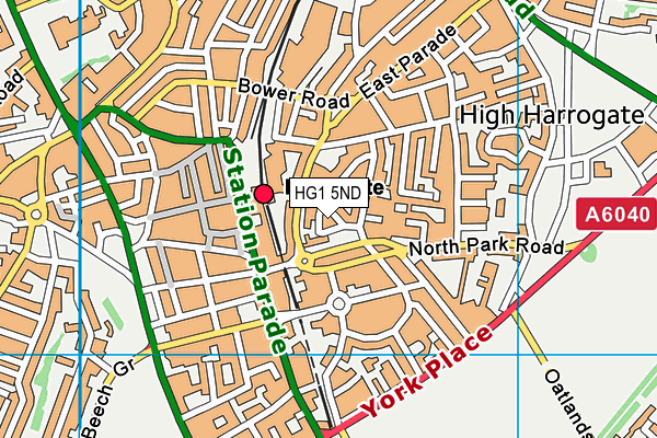 HG1 5ND map - OS VectorMap District (Ordnance Survey)