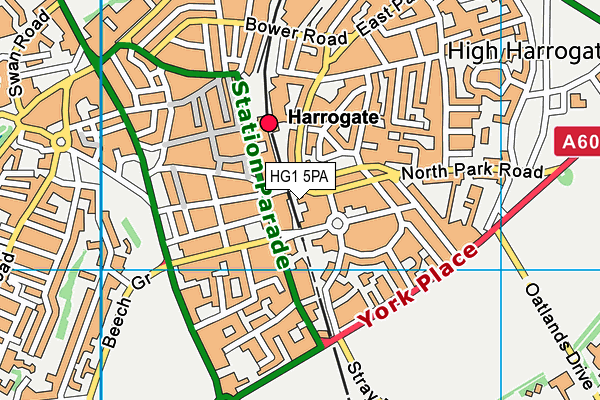 HG1 5PA map - OS VectorMap District (Ordnance Survey)