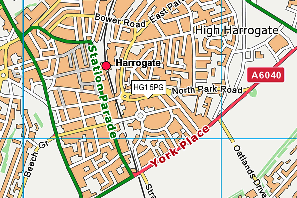 HG1 5PG map - OS VectorMap District (Ordnance Survey)