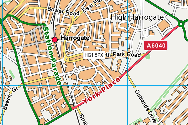 HG1 5PX map - OS VectorMap District (Ordnance Survey)