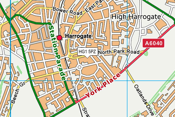 HG1 5PZ map - OS VectorMap District (Ordnance Survey)