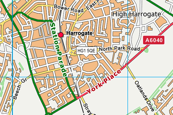 HG1 5QE map - OS VectorMap District (Ordnance Survey)