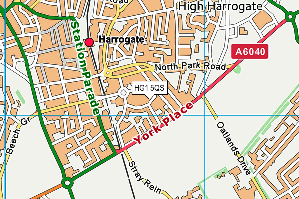 HG1 5QS map - OS VectorMap District (Ordnance Survey)