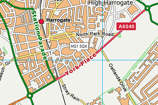 HG1 5QX map - OS VectorMap District (Ordnance Survey)