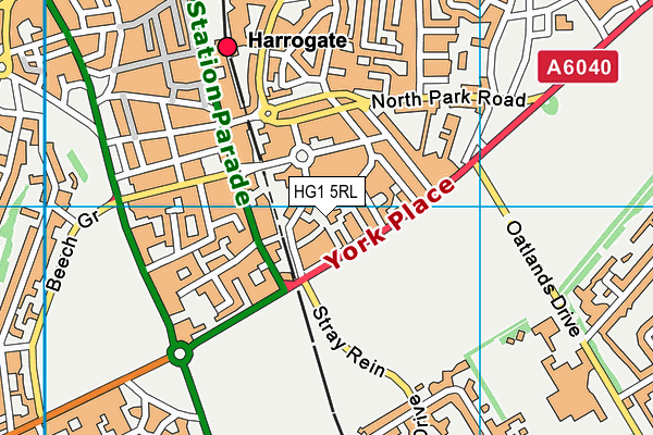 HG1 5RL map - OS VectorMap District (Ordnance Survey)