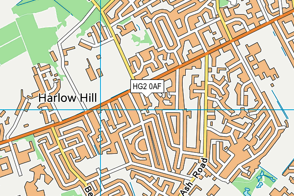 HG2 0AF map - OS VectorMap District (Ordnance Survey)