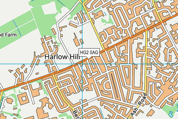 HG2 0AG map - OS VectorMap District (Ordnance Survey)