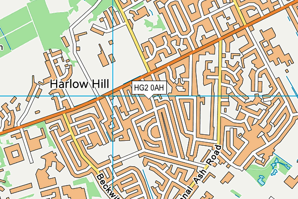 HG2 0AH map - OS VectorMap District (Ordnance Survey)