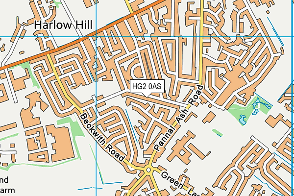 HG2 0AS map - OS VectorMap District (Ordnance Survey)