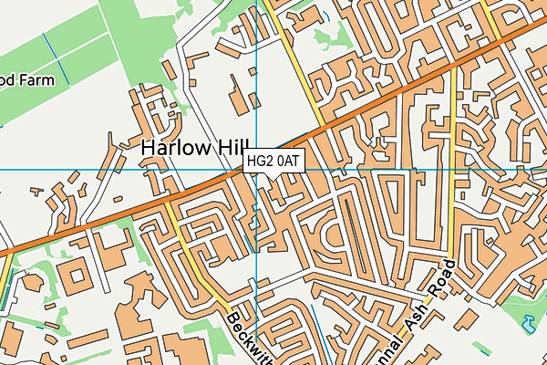 HG2 0AT map - OS VectorMap District (Ordnance Survey)