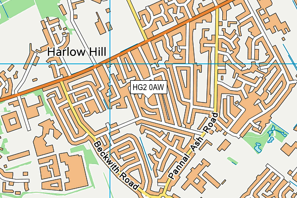 HG2 0AW map - OS VectorMap District (Ordnance Survey)