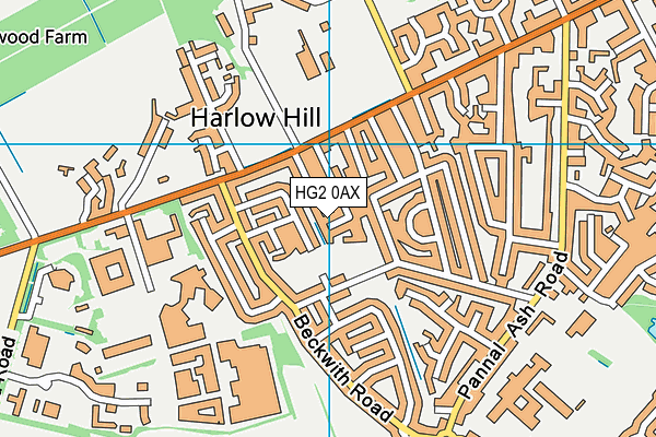 HG2 0AX map - OS VectorMap District (Ordnance Survey)