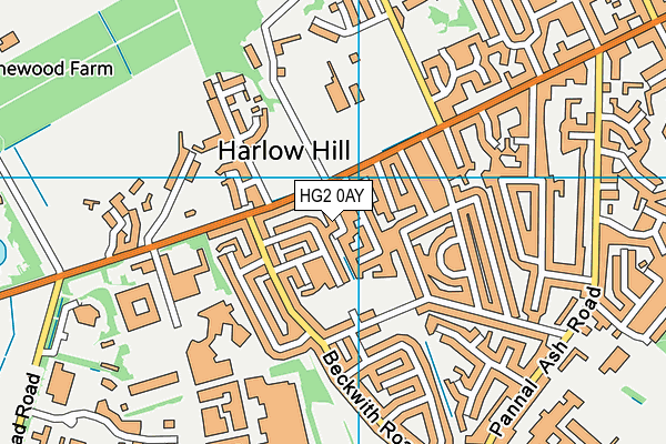HG2 0AY map - OS VectorMap District (Ordnance Survey)