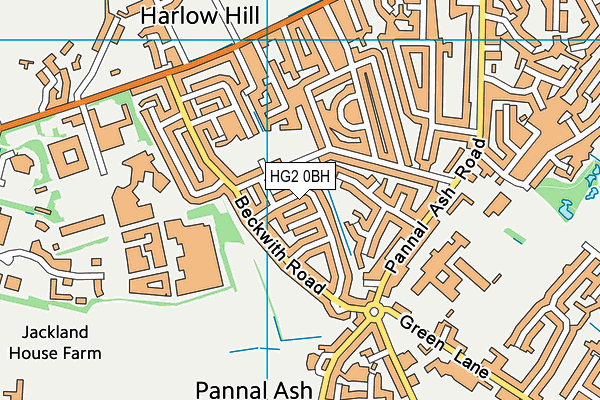 HG2 0BH map - OS VectorMap District (Ordnance Survey)