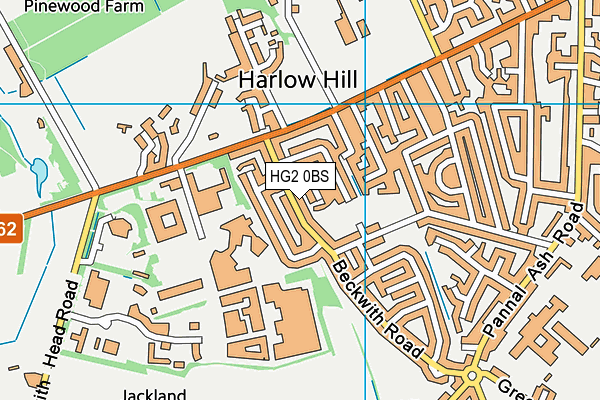 HG2 0BS map - OS VectorMap District (Ordnance Survey)