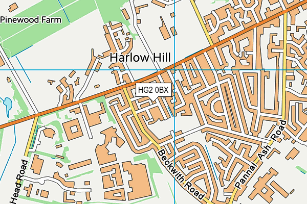 HG2 0BX map - OS VectorMap District (Ordnance Survey)
