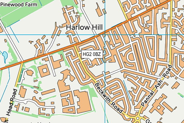 HG2 0BZ map - OS VectorMap District (Ordnance Survey)