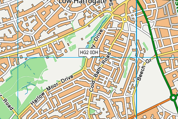 HG2 0DH map - OS VectorMap District (Ordnance Survey)