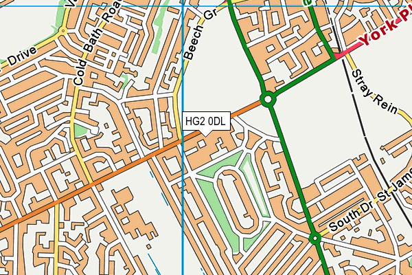 HG2 0DL map - OS VectorMap District (Ordnance Survey)