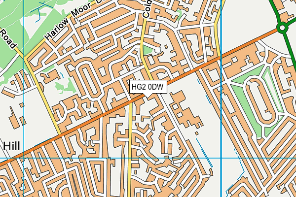 HG2 0DW map - OS VectorMap District (Ordnance Survey)