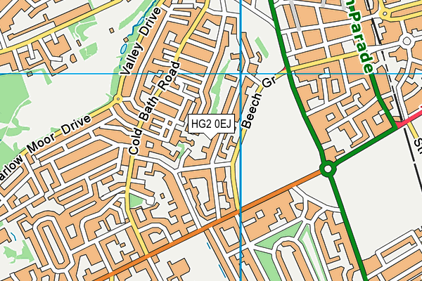 HG2 0EJ map - OS VectorMap District (Ordnance Survey)