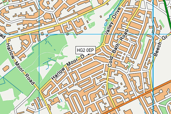 HG2 0EP map - OS VectorMap District (Ordnance Survey)