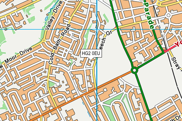 HG2 0EU map - OS VectorMap District (Ordnance Survey)