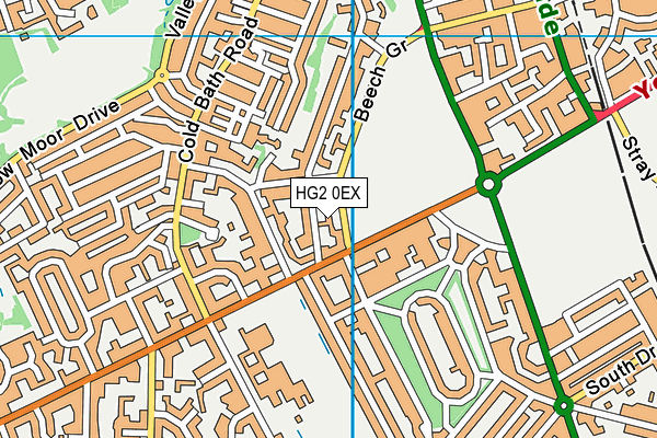HG2 0EX map - OS VectorMap District (Ordnance Survey)